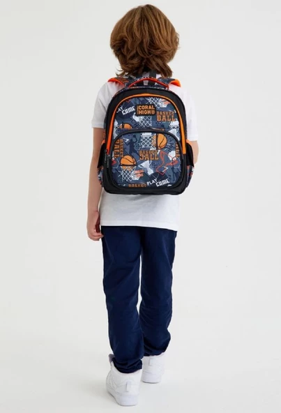 Coral High Siyah Basketbol İlkokul Okul Sırt Çantası - Erkek Çocuk - Resim 2