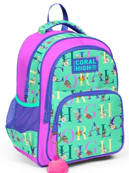 Coral High Açık Yeşil Pembe Yazılı İlkokul Okul Sırt Çantası - Kız Çocuk ürün görseli