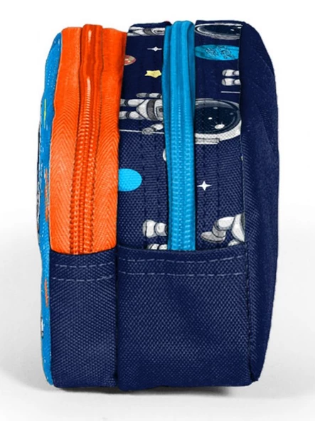 Coral High İki Bölmeli Erkek Çocuk Lacivert Mavi Astronot Kalem Çantası Kalemlik - Resim 2