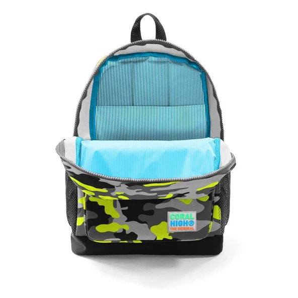 Coral High İlkokul Sırt Çantası ve Beslenme Seti - Yeşil Kamuflaj Erkek Çocuk - Resim 3