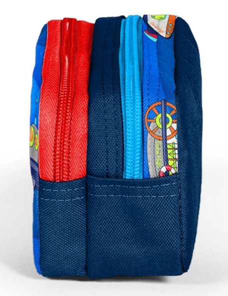 Coral High İki Bölmeli Erkek Çocuk Mavi Gemiler Kalem Çantası Kalemlik - Resim 2