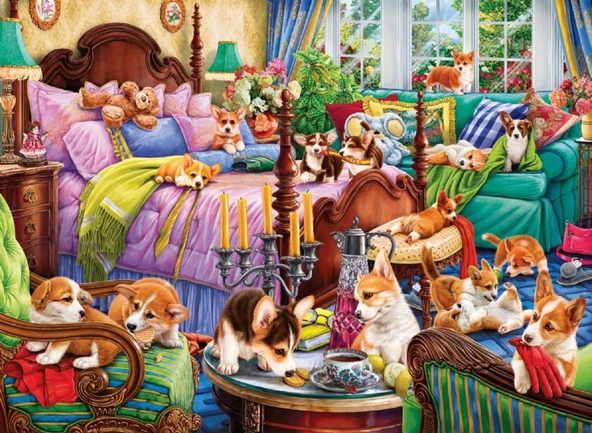 Anatolian 1000 Parça Yavru Köpekler Pijama Partisi Puzzle