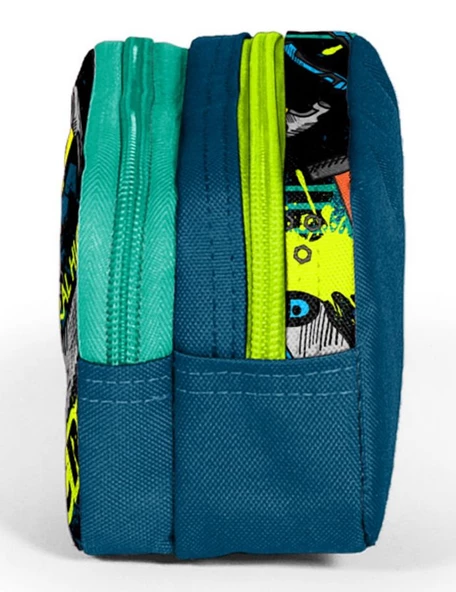 Coral High İki Bölmeli Erkek Çocuk Nefti Duvar Yazıları Kalem Çantası Kalemlik - Resim 2