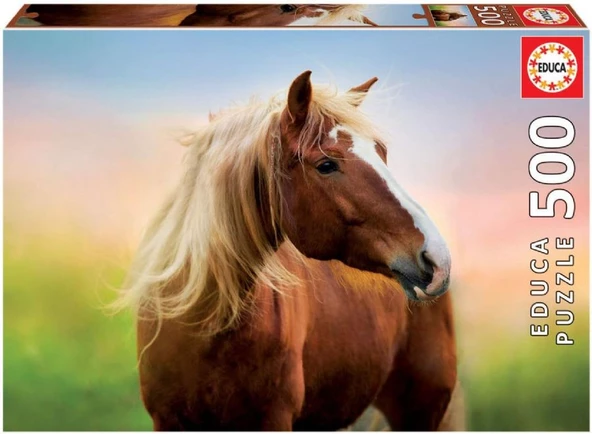 Educa 500 Parça Güneş Doğarken Asil At Puzzle - Çocuk ve Yetişkin - Resim 2