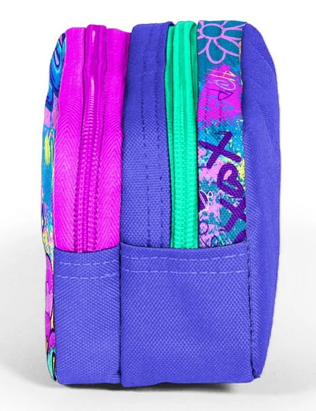 Coral High İki Bölmeli Kız Çocuk Lavanta Grafiti Kalem Çantası Kalemlik - Resim 2