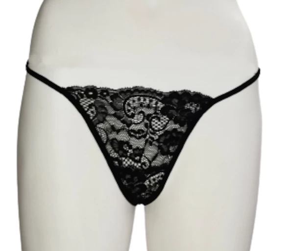 ASM1192 Kadın Siyah Dantel Sessione String - Resim 2