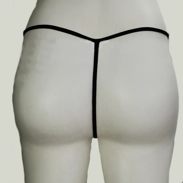 ASM1192 Kadın Siyah Dantel Sessione String - Resim 3