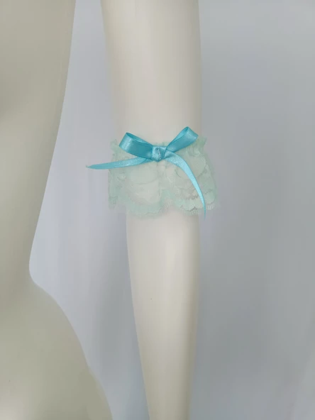 ASM1196 Kadın Mavi 3 Lü Dantel Kol Bacak Akesuar Seti - 5