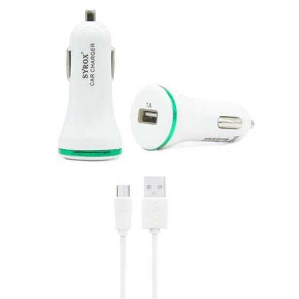 Syrox 1.0A Micro Araç Şarj Seti C33 - 2