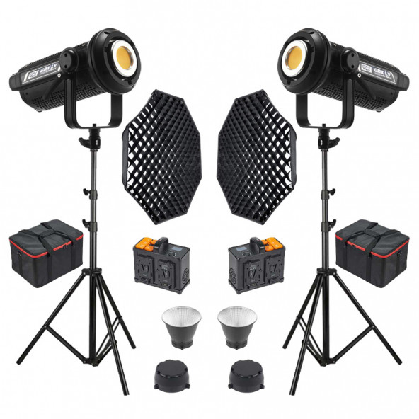 Gdx LV-700C-II B Bi Color Led Video Işığı 2'li Full Set (Gridli 170 Octa Softbox + 260 cm Kalın Işık Ayağı)