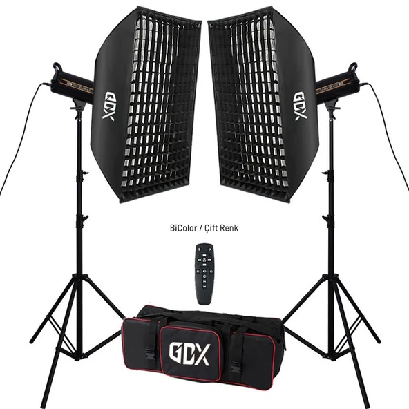 Gdx HD-300II C BiColor 2'li Işık Seti 300W Video Led Işığı - 1