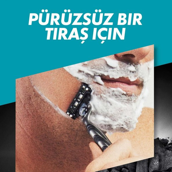 Gilette Mach 3 Charcoal Makine Razor 2UP - 3