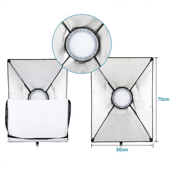 Gdx Pro TLB-500 RGB İkili Set - Fotoğraf & Video Çekim Işığı (Dimmerli) - Resim 3