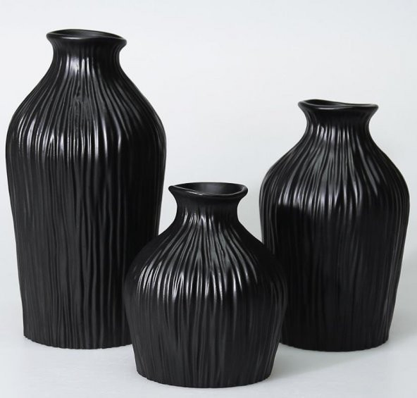 Selim Dublin Orta Boy Vazo Siyah SAKS 159SYH73RS - 2