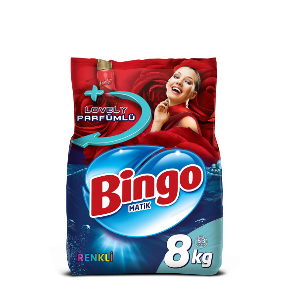 Bingo Toz Çamaşır Deterjanı Lovely Parfümlü Renkliler 8 Kg