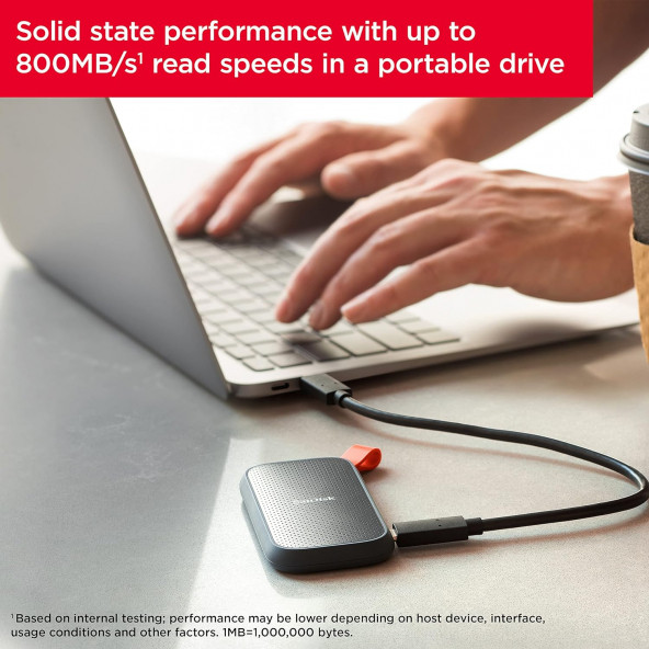 SanDisk Portable 2TB SDSSDE30-2T00-G26 800MB/s Taşınabilir SSD Disk - 6