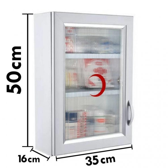 Ecza Dolabı İçi Dolu Lüx İlk Yardım İçerikli PVC 50x35x16 CM-159+PHL - 4