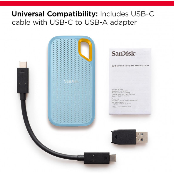 SanDisk Extreme 2TB SDSSDE61-2T00-G25B 1050MB/s Mavi Taşınabilir SSD Disk - 2