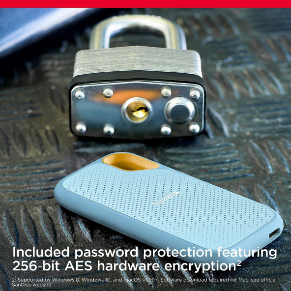 SanDisk Extreme 2TB SDSSDE61-2T00-G25B 1050MB/s Mavi Taşınabilir SSD Disk - 3