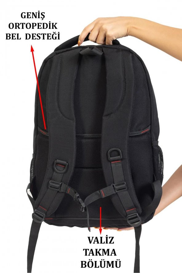 Laptop Sırt Çantası 17 İnç Tablet USB Bölmeli 8683255012763 - 6