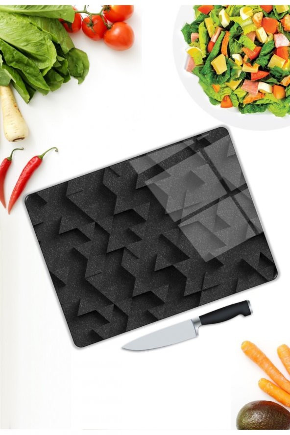 Siyah Cam Kesme Tahtası  25 x 35 cm