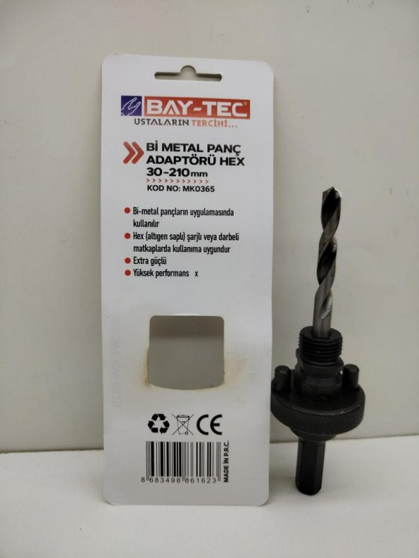 Bay-Tec Bi Metal Panç Adaptörü 30-210 mm HEX MK0365 - 3