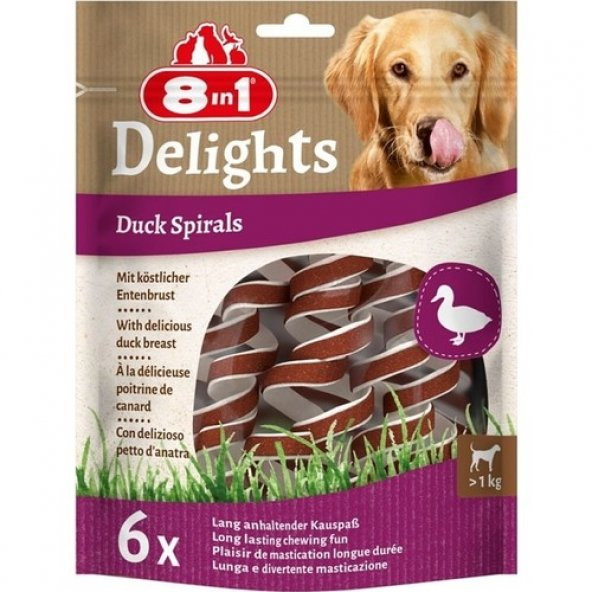 8in1 Delights Duck Spirals Ördekli Burgu Köpek Ödülü 6lı   Skt : 09/2027 ürün görseli