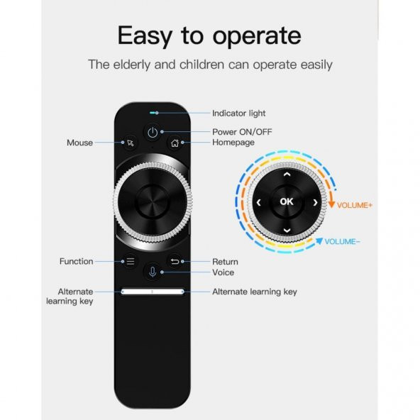 Wechip W1S Kablosuz Klavye Uzaktan Kumanda Air Mouse - 3
