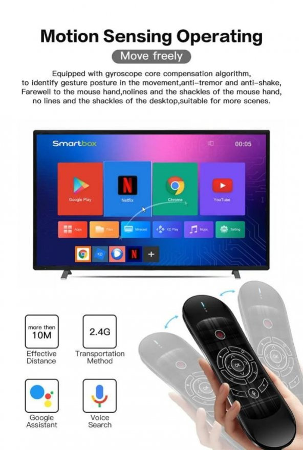 Wechip R2 Kablosuz Klavye Uzaktan Kumanda Air Mouse - 4