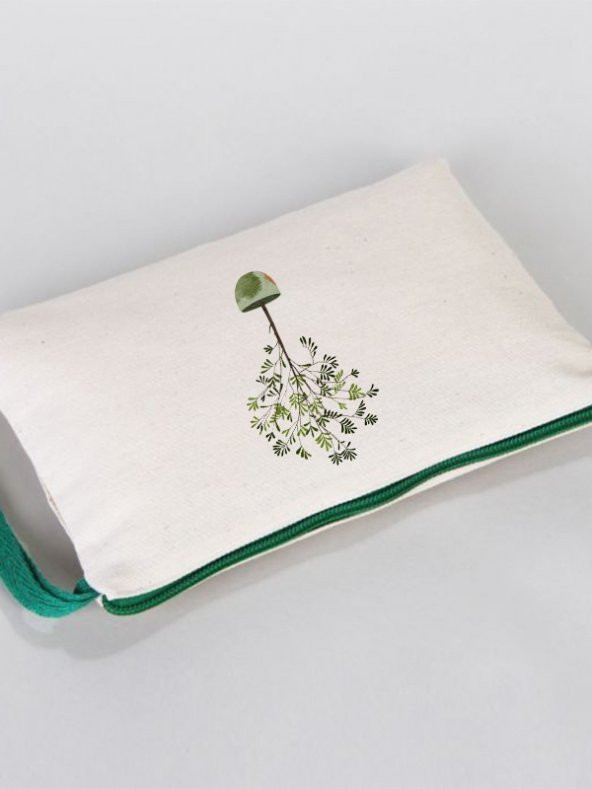 Gedene Zeytin Ağacı Desenli Gabardin Kumaş Clutch Çanta - GDN20234006 - 4