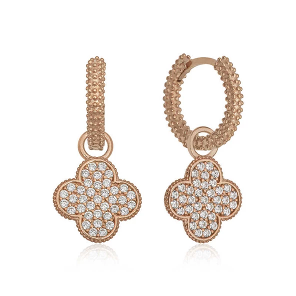 Gümüş Halka Yonca Bayan Küpe  SL4326 ürün görseli