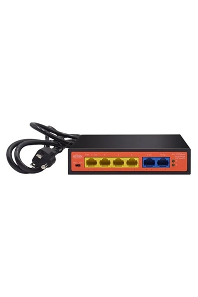WI-TEK WI-PS205H 4 PORT POE 2 PORT SFP SWITCH 40W ürün görseli 1