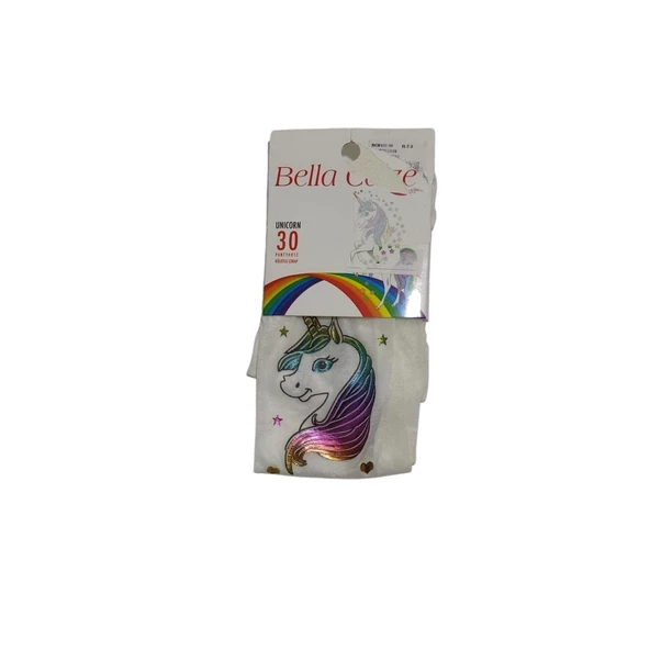 BELLA CALZE UNICORN KAFA DESENLİ KIZ KİLOTLU ÇORAP - 3