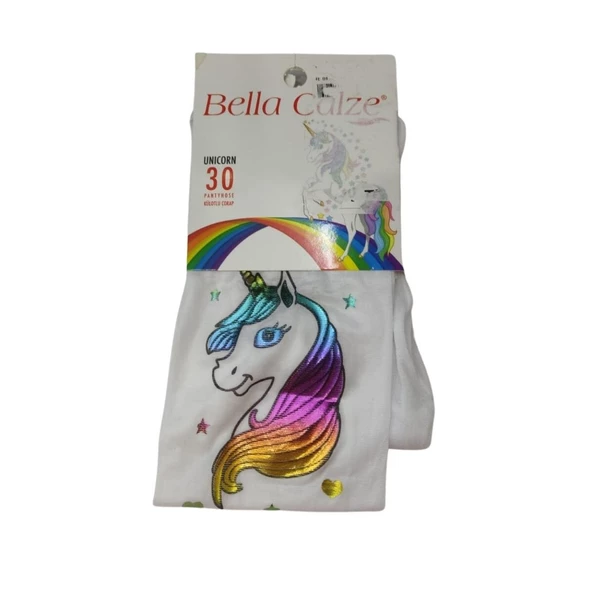 BELLA CALZE UNICORN KAFA DESENLİ KIZ KİLOTLU ÇORAP