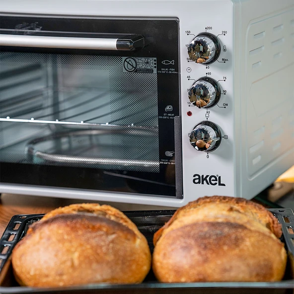 AKEL AF280L LAMBALI, TERMOSTATLI, SAATLİ 32 LİTRE MİDİ FIRIN