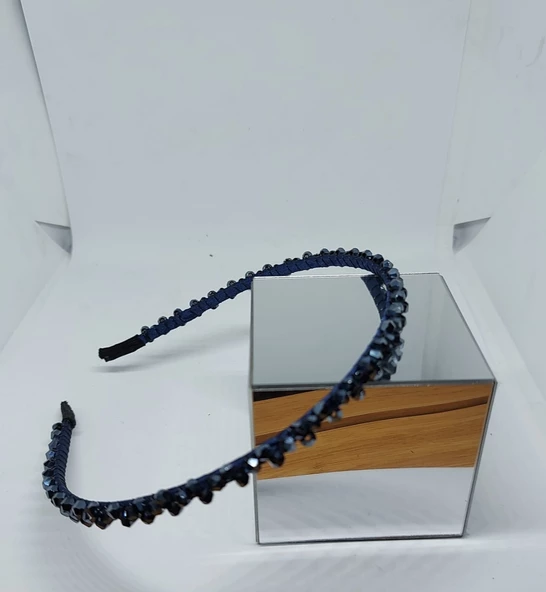 Parlak Boncuklu Işıltılı Abiye Tacı Genç Yetişkin - Resim 5