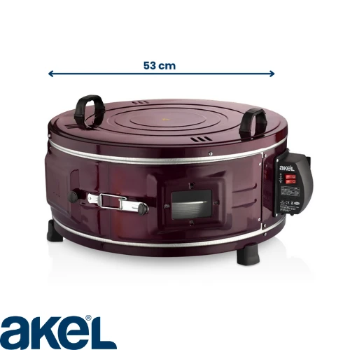 AF007B 34 Litre Büyük Boy Yuvarlak Davul Fırın, 53 cm, Sülale Boy, 1 Tepsi - Resim 6