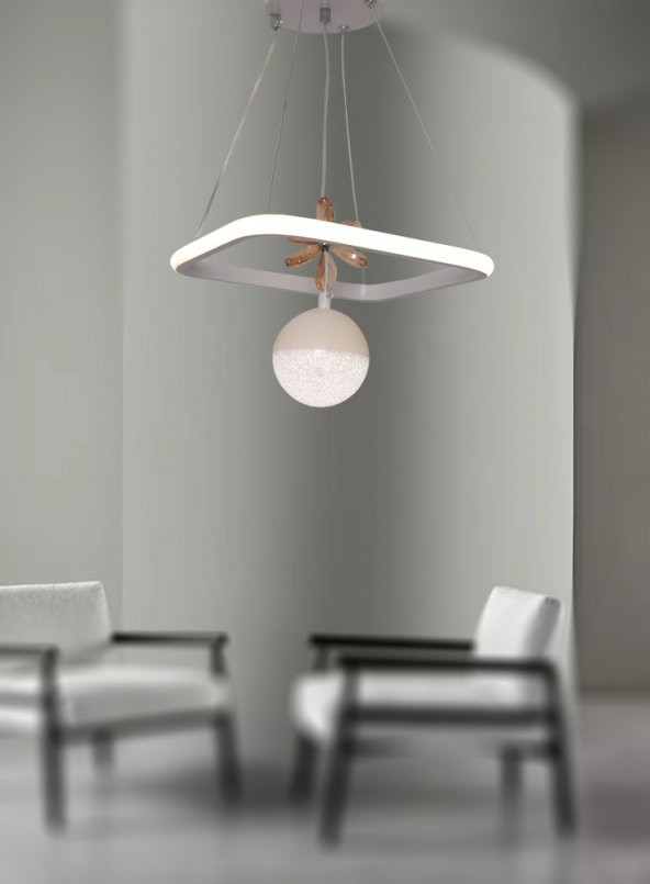 TT Aydınlatma TT037-BY  Kare Model Mat Beyaz Tek Toplu 3 Renk Modüllü Ledli Avize - 3
