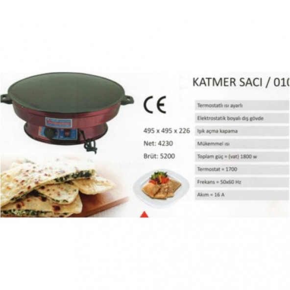 Uğur Büyük Boy Elektrikli Katmer Sacı Termostatlı 2000W Uğur - 2