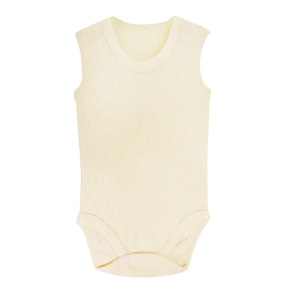 Sema Bebe Sema Baby Jakarlı Askılı Badi (Body) - Krem 0-3 Ay