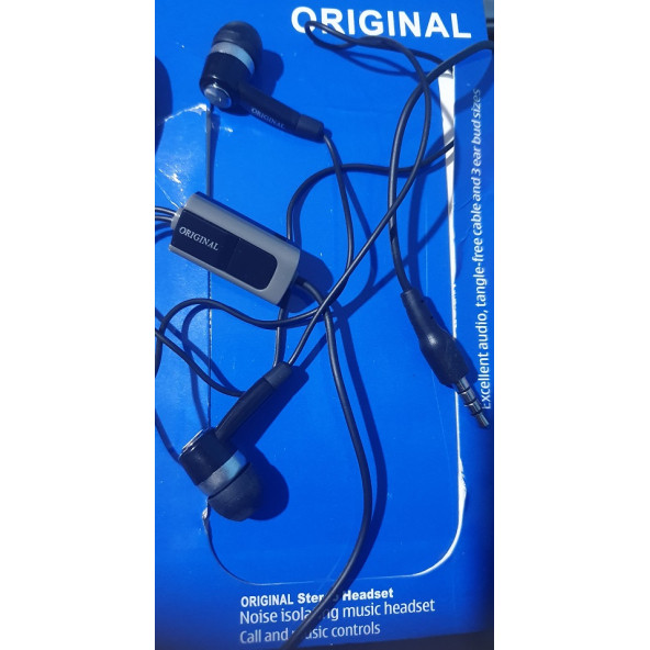 ORIGINAL 3.5 mm kulak içi stereo ses yalıtım kulaklık