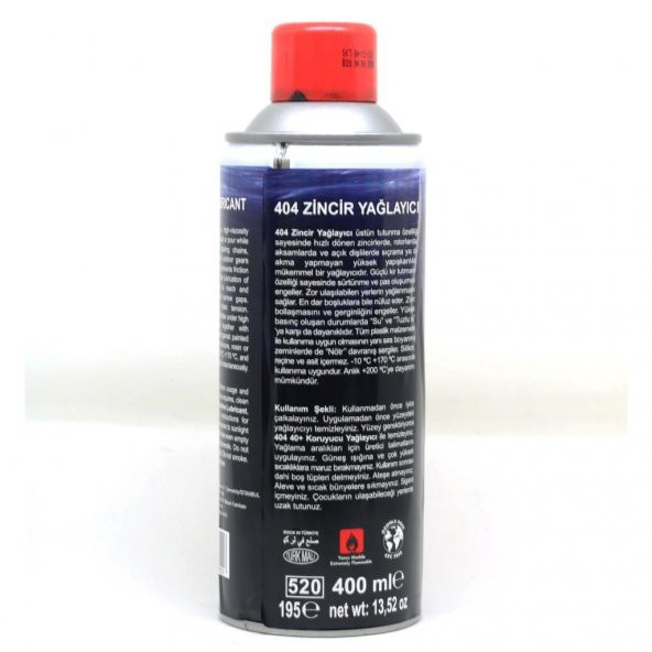 404 Motosiklet - Bisiklet Zincir Yağı 400 ml - 2