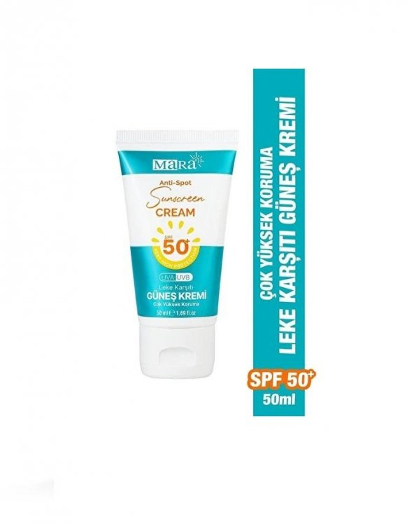 Mara Güneş Kremi Sunscreen Cream Spf 50+ AntıSpot 50 Ml