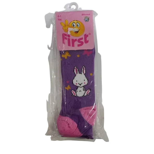 FİRST TAVŞAN DESENLİ KIZ ÇOCUK KIŞLIK KİLOTLU ÇORAP - 2