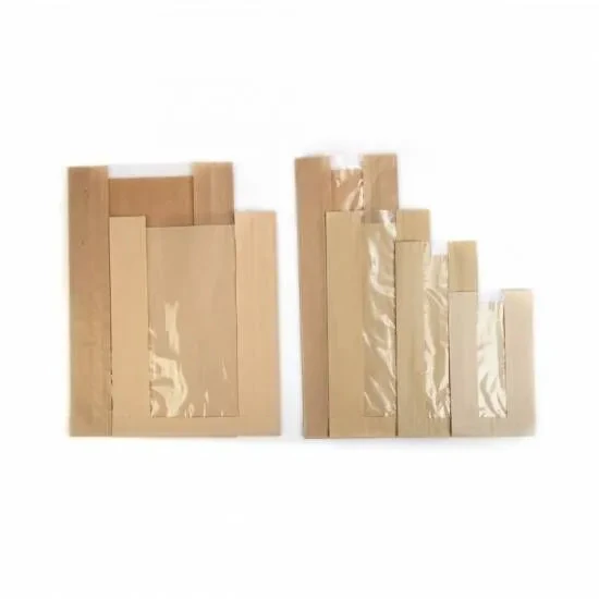 Çizgili Pencereli Şamua Baskısız Kese Kağıdı 12x20 cm 10 kg