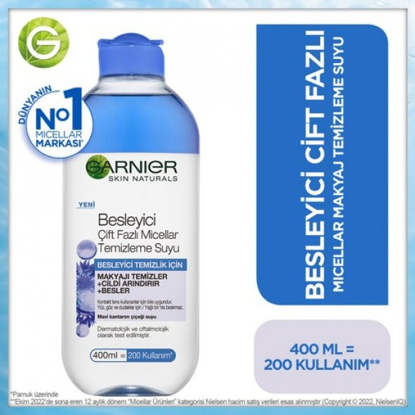 Garnier Besleyici Çift Fazlı Micellar Temizleme Suyu 400ml