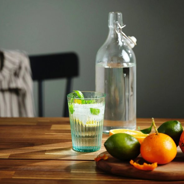 4 Adet Cam Bardak Seti Açık Turkuaz Renk MeridyenDukkan 31 cl, 4 Adet - Resim 4