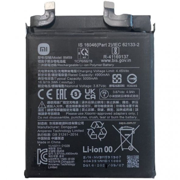 Xiaomi Mi 11t Batarya Pil Bm59 5000mah