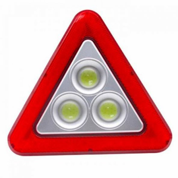 Polham Araçlar İçin Pilli LED Işıklı Üçgen Projektör Led Işıklı Acil Durum Uyarı İşareti