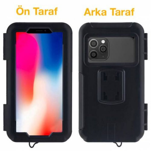 Polham Bisiklet, Motosiklet, Scooter İçin Gidona Takılan Su Geçirmez Telefon Tucu, Kilit Tasarımlı - 3